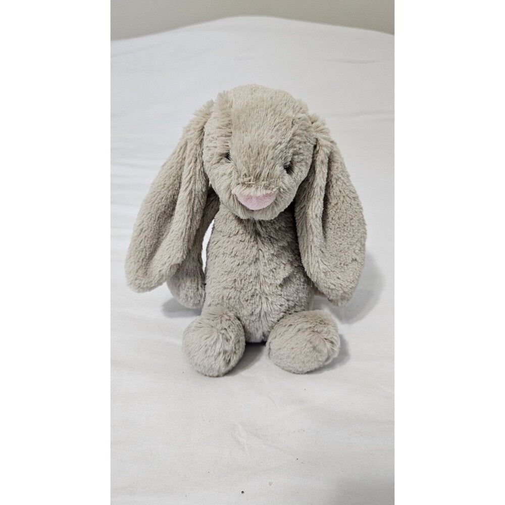 Soft Plush Easter Bunny 11" Grey with a pink nose super soft  COLLECTIVE GOODS